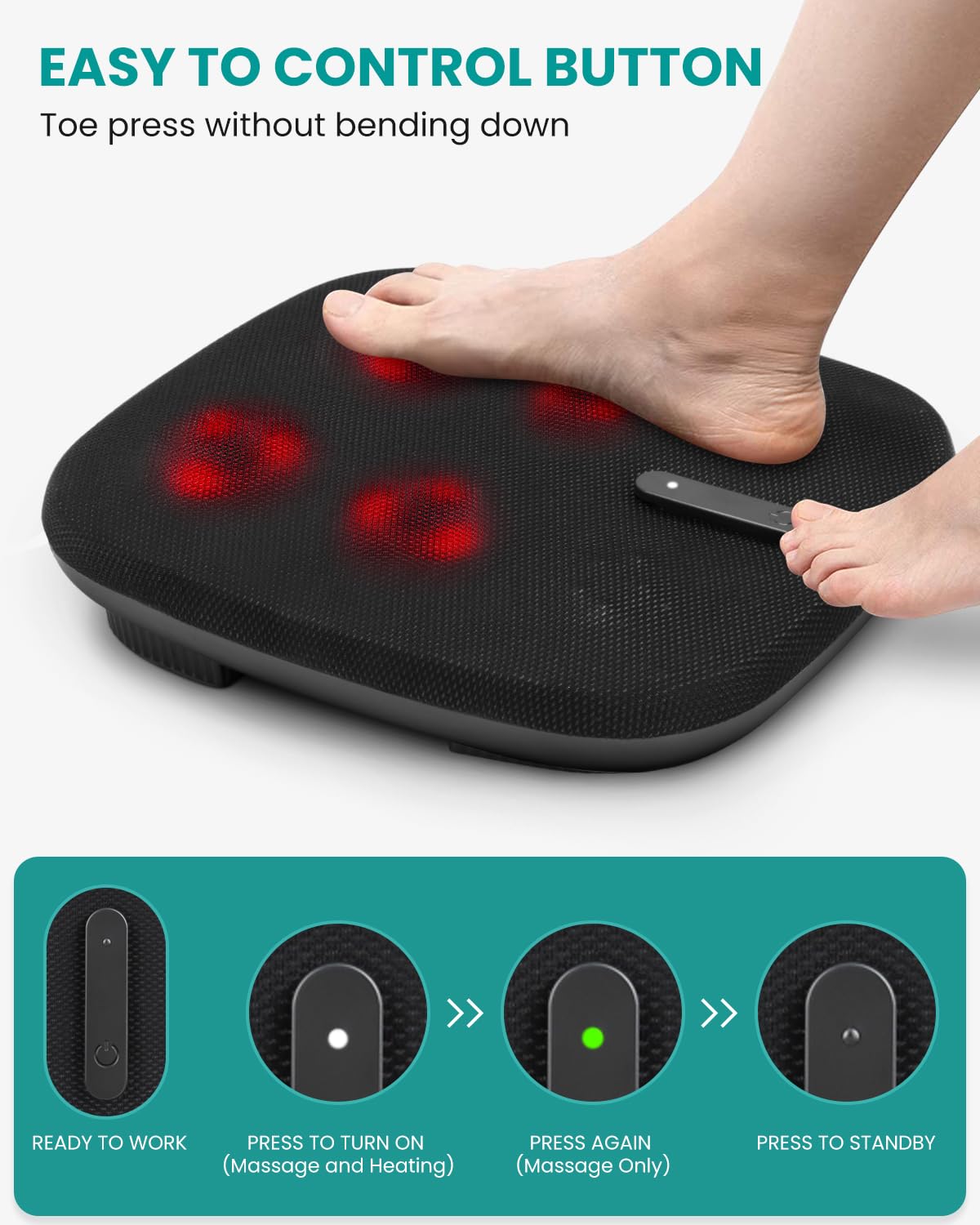 Foto 5 pulgar | Masajeador De Pies Nekteck Shiatsu Con Calor Para Fascitis Plantar - Venta Internacional.