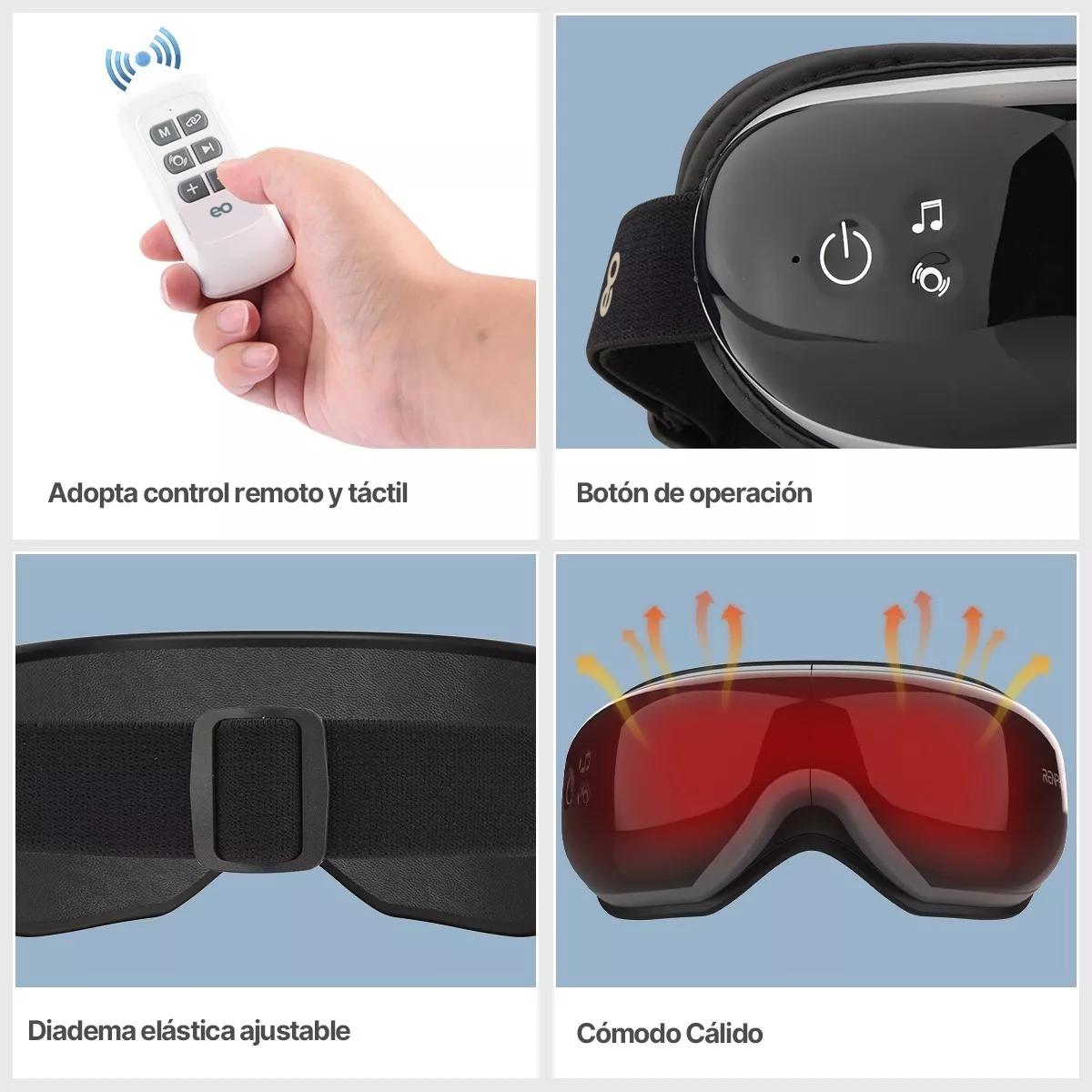 Foto 6 pulgar | Masajeador De Ojos Con Música Y Calor Eo Safe Imports Eo-15024-1 Negro