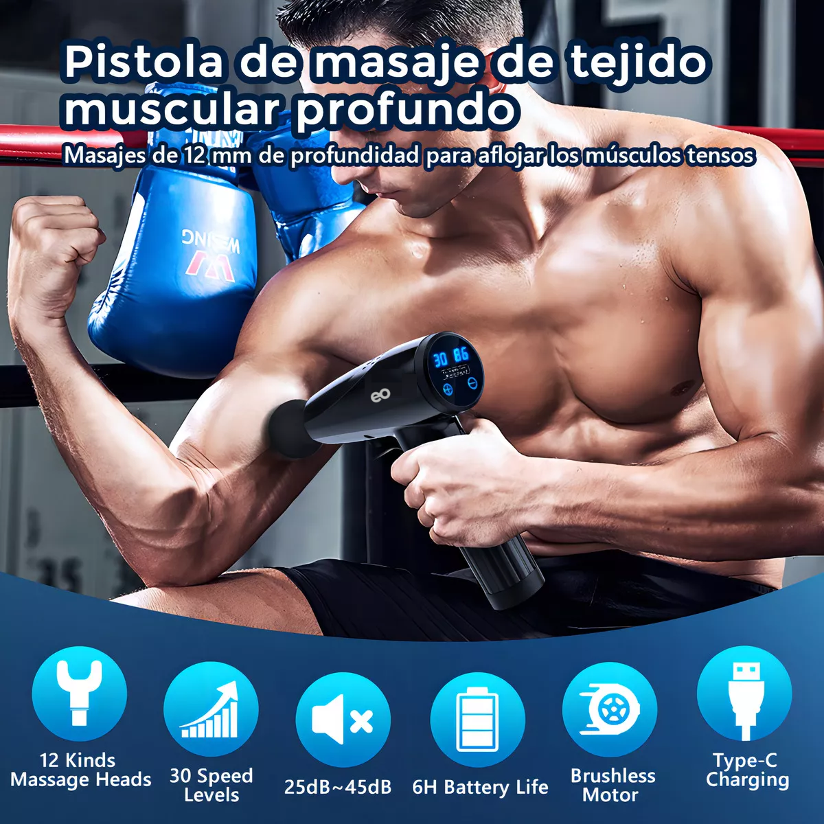 Foto 3 pulgar | Pistola Masajeadora Para Cuerpo 110v/220v Eo Safe Imports Esi-15020-1 Negro
