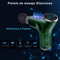 Foto 3 pulgar | Pistola de Masaje Muscular 32 Niveles Ajustable Eo Safe Imports ESI-7527-1 Verde 10 Piezas