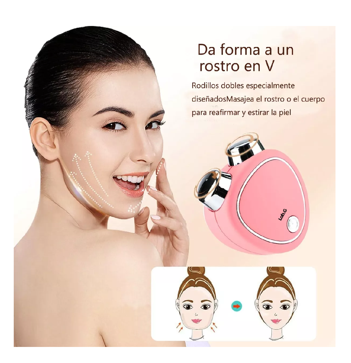 Foto 5 pulgar | Masajeador De Microcorriente De La Piel Y La Cara Rosa