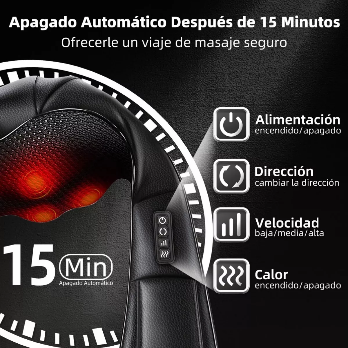 Foto 4 pulgar | Masajeador Cuello Espalda Cuello Hombro Eléctrico 4d Calor Eo Safe Imports Esi-8321-1 Negro