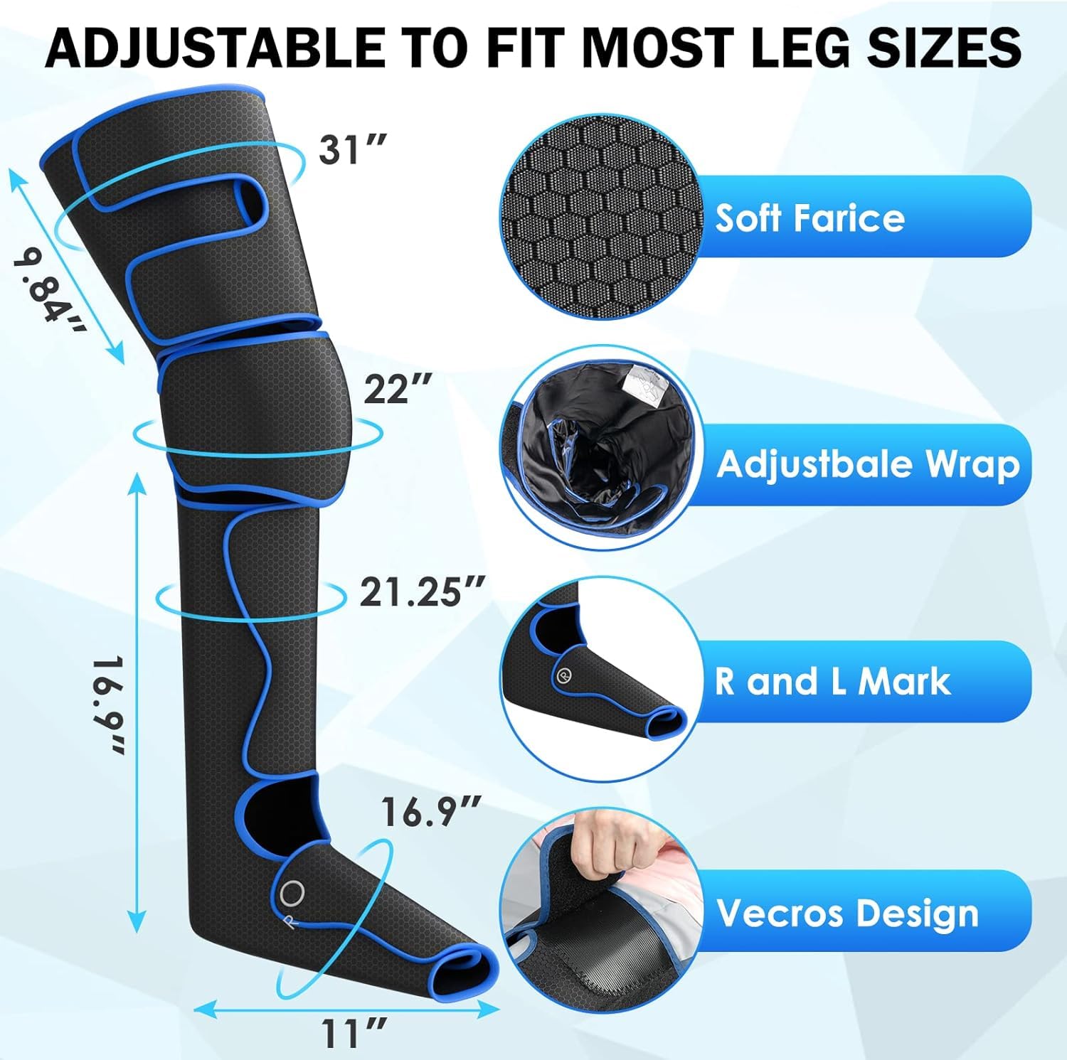 Foto 5 pulgar | Masajeador De Piernas Toloco Masajeador De Piernas Con Compresión De Aire, 6 Modos - Venta Internacional.