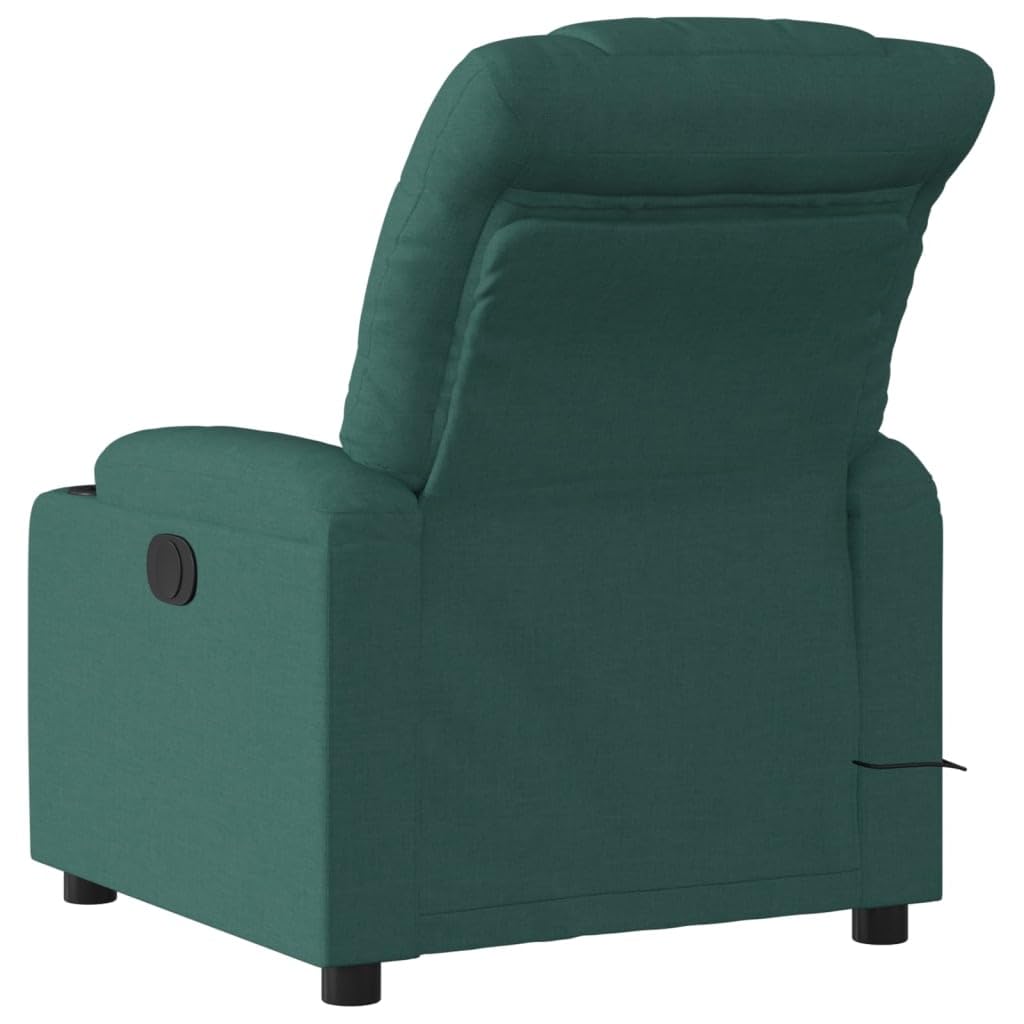 Foto 5 pulgar | Sillón De Masaje Reclinable Vidaxl De Tela Verde Oscuro - Venta Internacional.