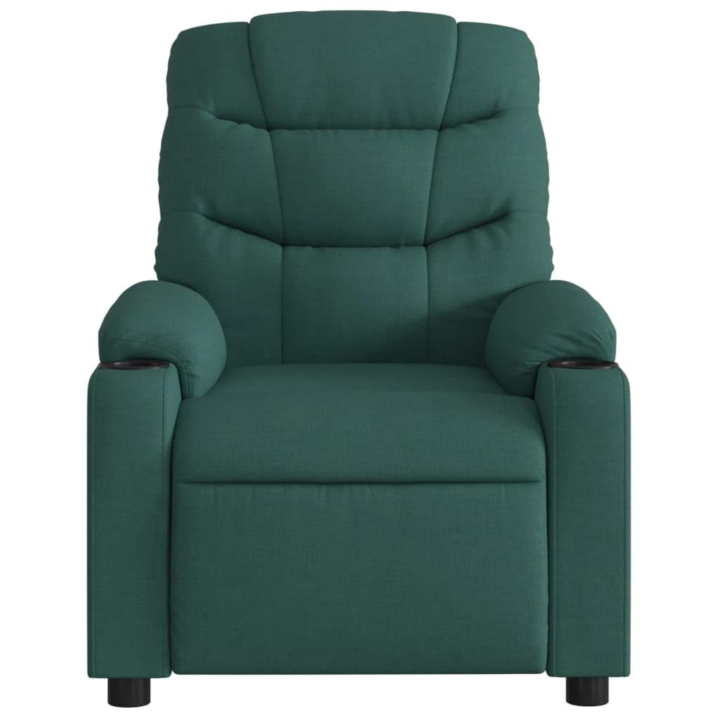 Foto 7 | Sillón De Masaje Reclinable Vidaxl De Tela Verde Oscuro - Venta Internacional.