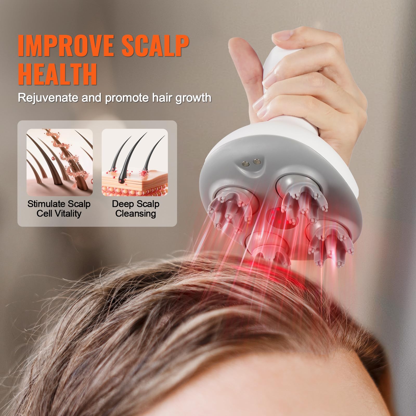 Foto 3 | Masajeador Eléctrico Vevor Para Cabello Y Cuero Cabelludo Inalámbrico Con 484 Nodos - Venta Internacional.