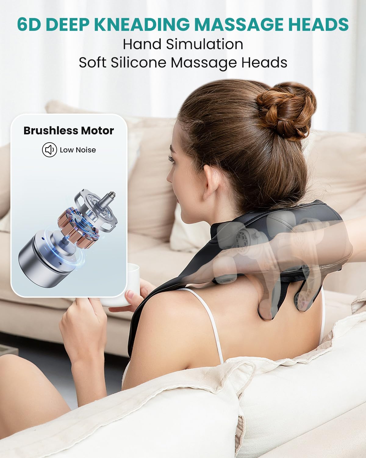 Foto 3 pulgar | Masajeador De Cuello Nekteck 6d Shiatsu Con Calor Para El Dolor De Cuello Y Espalda - Venta Internacional.