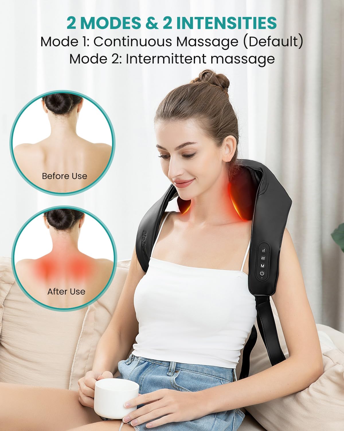 Foto 3 | Masajeador De Cuello Nekteck 6d Shiatsu Con Calor Para El Dolor De Cuello Y Espalda - Venta Internacional.