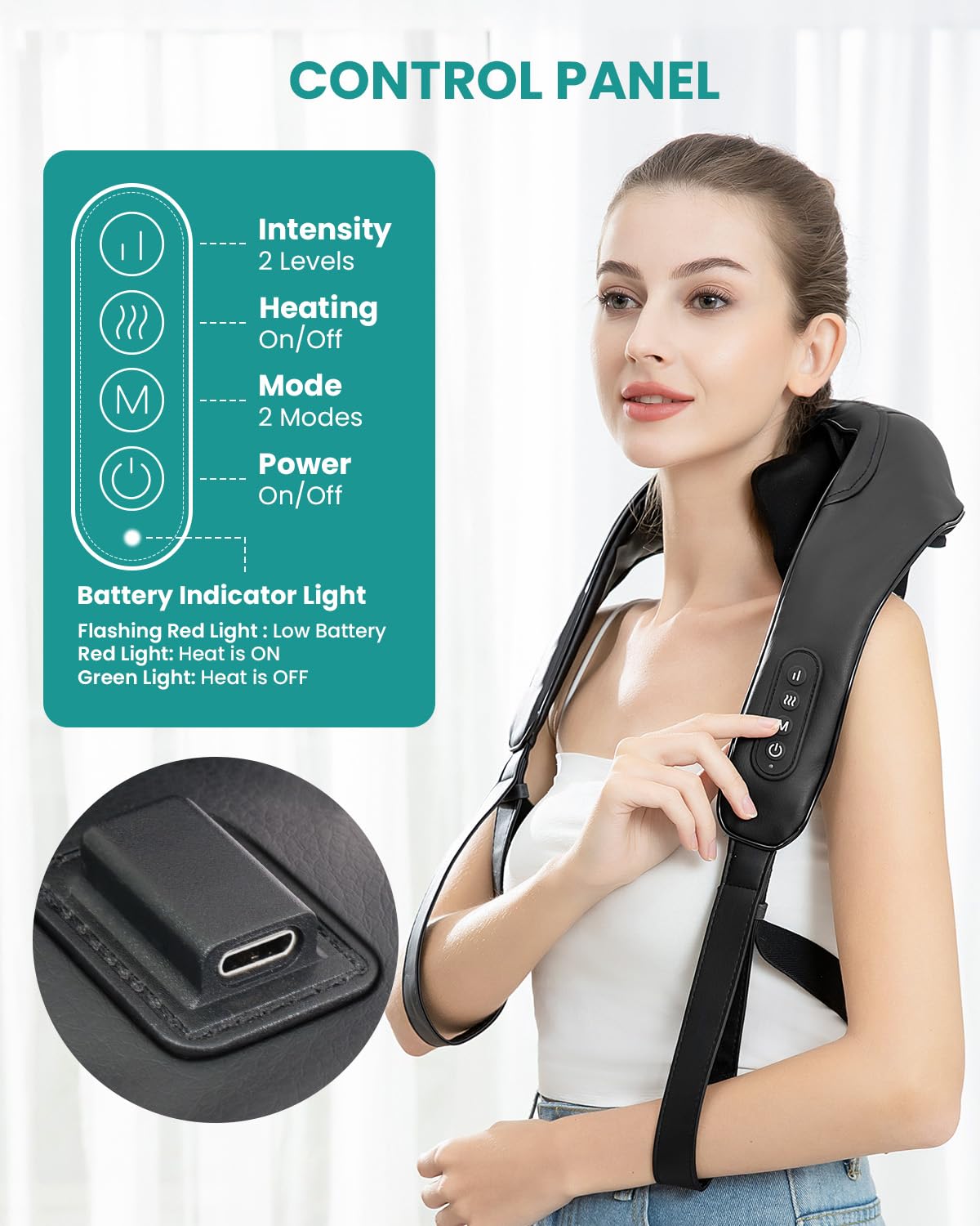 Foto 4 | Masajeador De Cuello Nekteck 6d Shiatsu Con Calor Para El Dolor De Cuello Y Espalda - Venta Internacional.