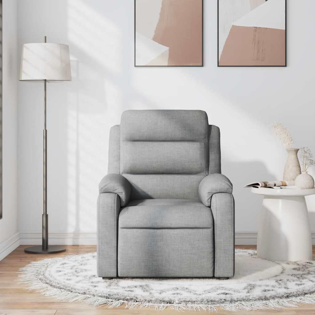 Foto 4 pulgar | Sillón Reclinable De Masaje Vidaxl, Tela Gris Claro Usada - Venta Internacional.