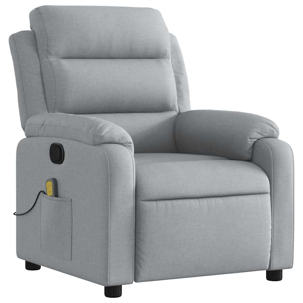 Foto 4 | Sillón Reclinable De Masaje Vidaxl, Tela Gris Claro Usada - Venta Internacional.