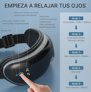 Foto 2 | Xtellar Masajeador De Ojos Premium Con Calentamiento, Bluetooth Y Música Personalizable