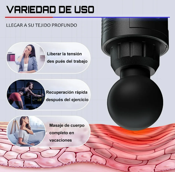Foto 5 pulgar | Xtellar Pistola Masajeadora Profesional De Músculos, 30 Velocidades, Potencia De 24v Y Batería De 2500mah