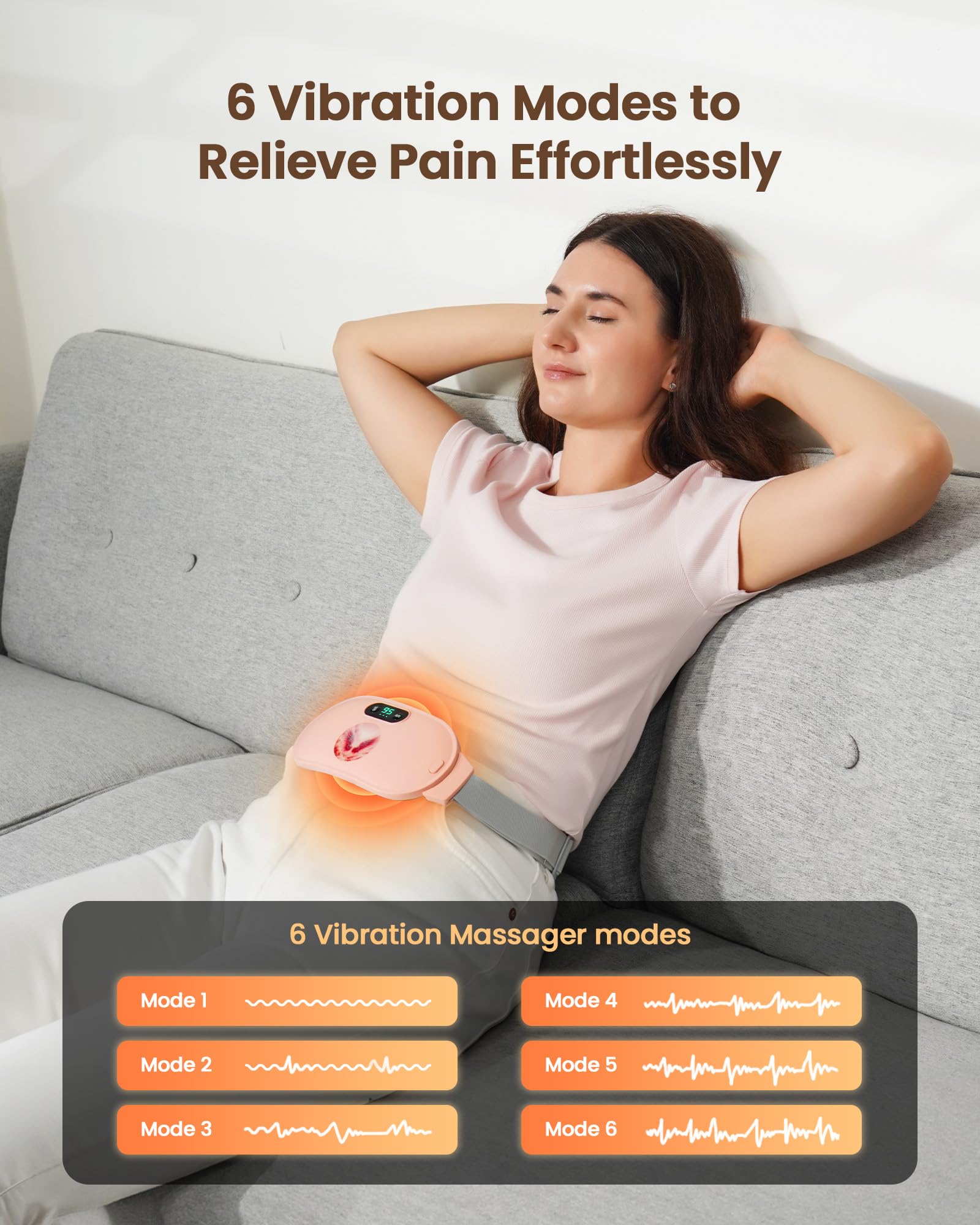 Foto 3 | Almohadilla Térmica Koonie Para Calambres Menstruales Con 6 Niveles De Calor Y 6 Modos - Venta Internacional.