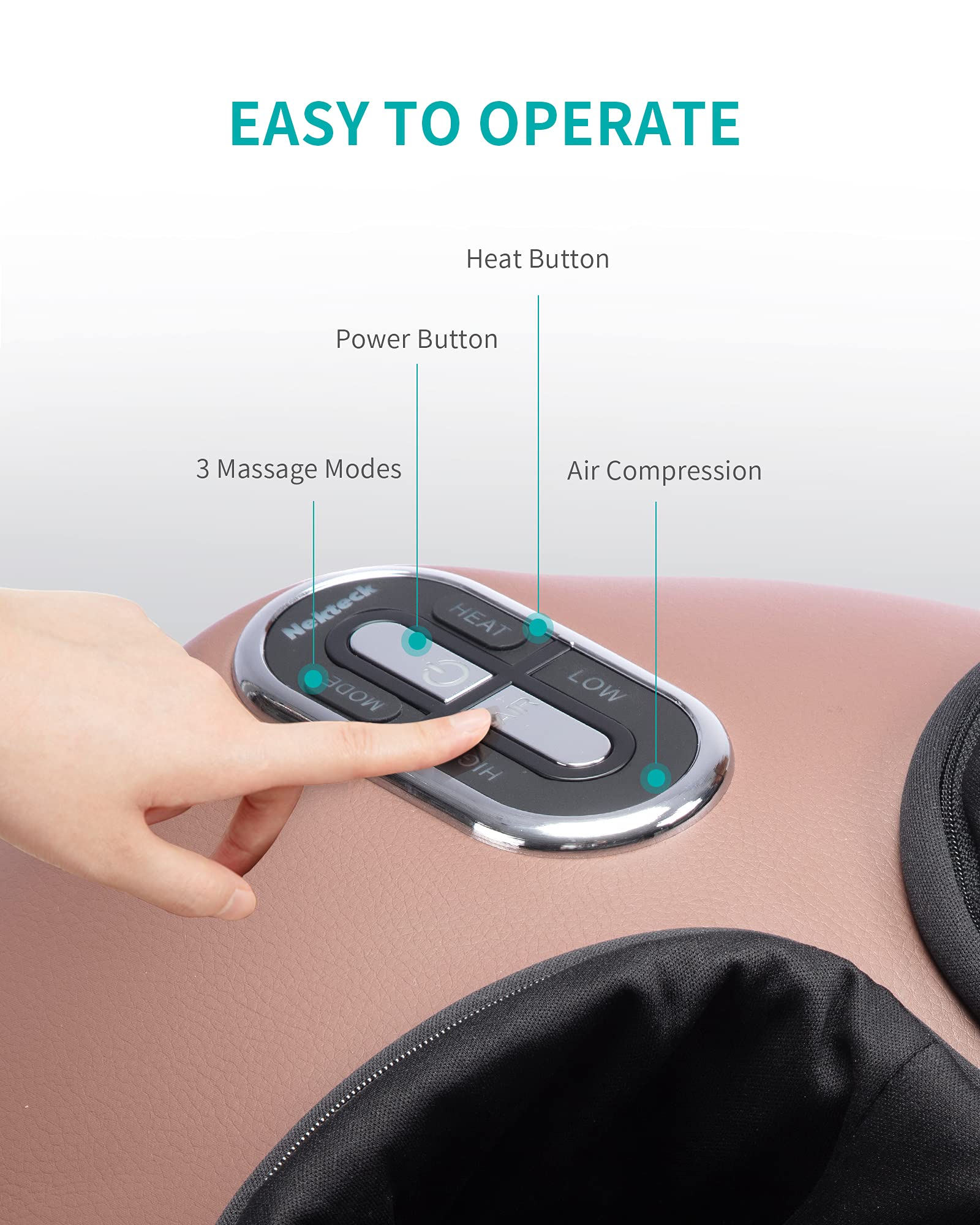 Foto 4 pulgar | Masajeador De Pies Nekteck Shiatsu Con Calor Y Compresión De Aire, Color Marrón - Venta Internacional.