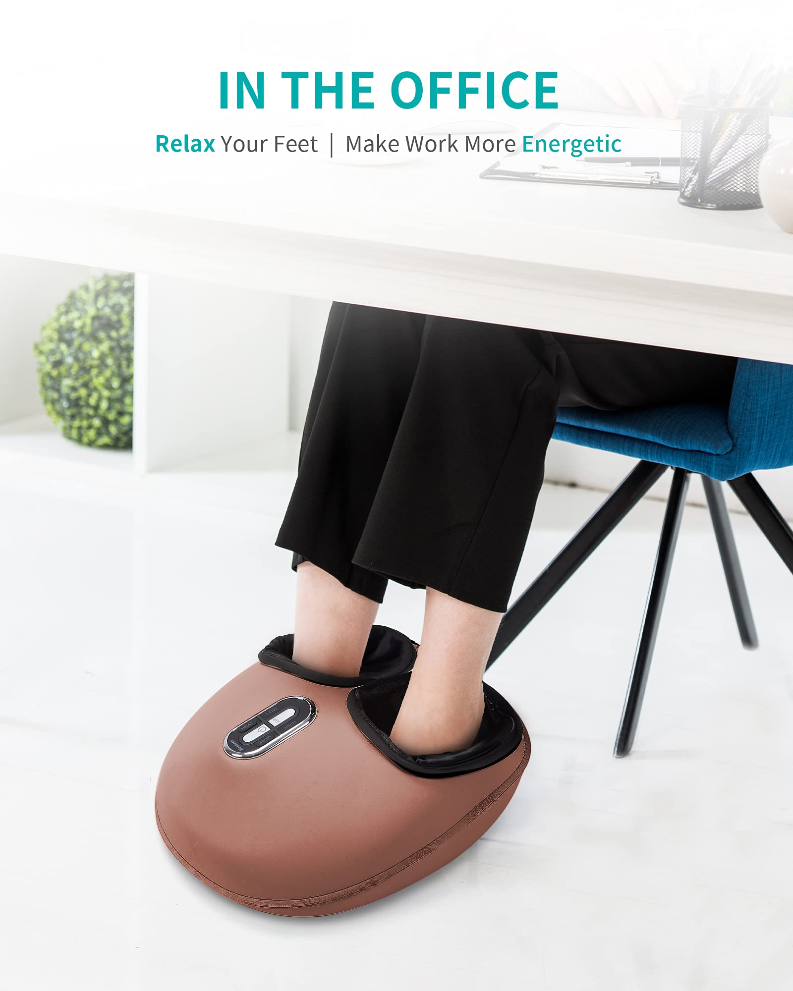Foto 6 pulgar | Masajeador De Pies Nekteck Shiatsu Con Calor Y Compresión De Aire, Color Marrón - Venta Internacional.