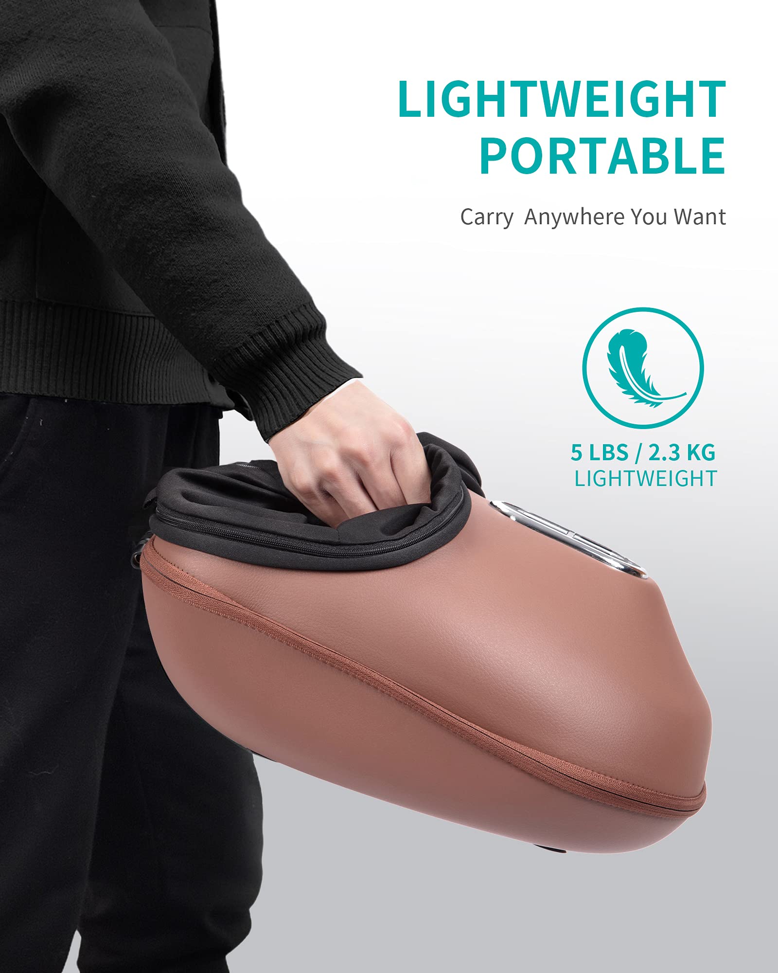 Foto 8 pulgar | Masajeador De Pies Nekteck Shiatsu Con Calor Y Compresión De Aire, Color Marrón - Venta Internacional.