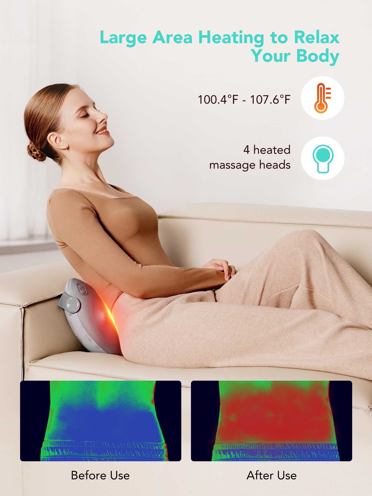 Foto 3 | Masajeador Skg T1 Pro Shiatsu Térmico Para Espalda Y Cuello Inalámbrico - Venta Internacional.