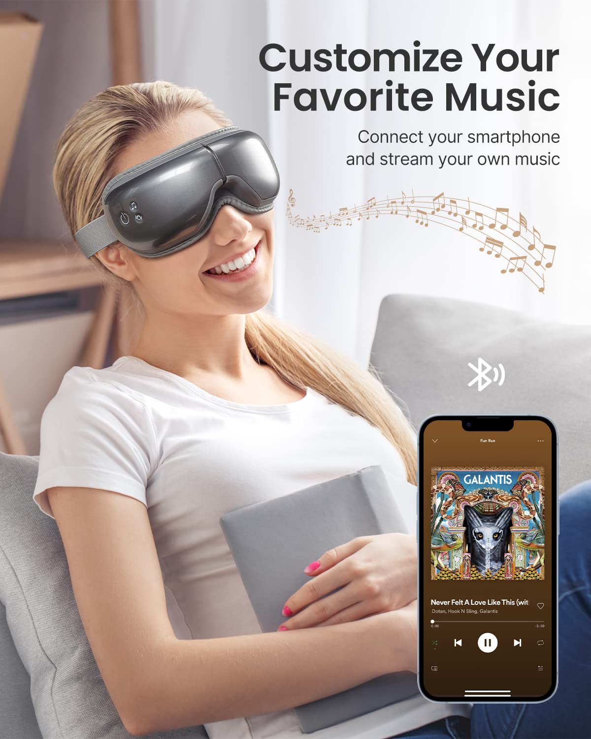 Foto 6 pulgar | Masajeador De Ojos Renpho Eyeris 1 Con Calefacción Y Bluetooth Music Gifts - Venta Internacional.