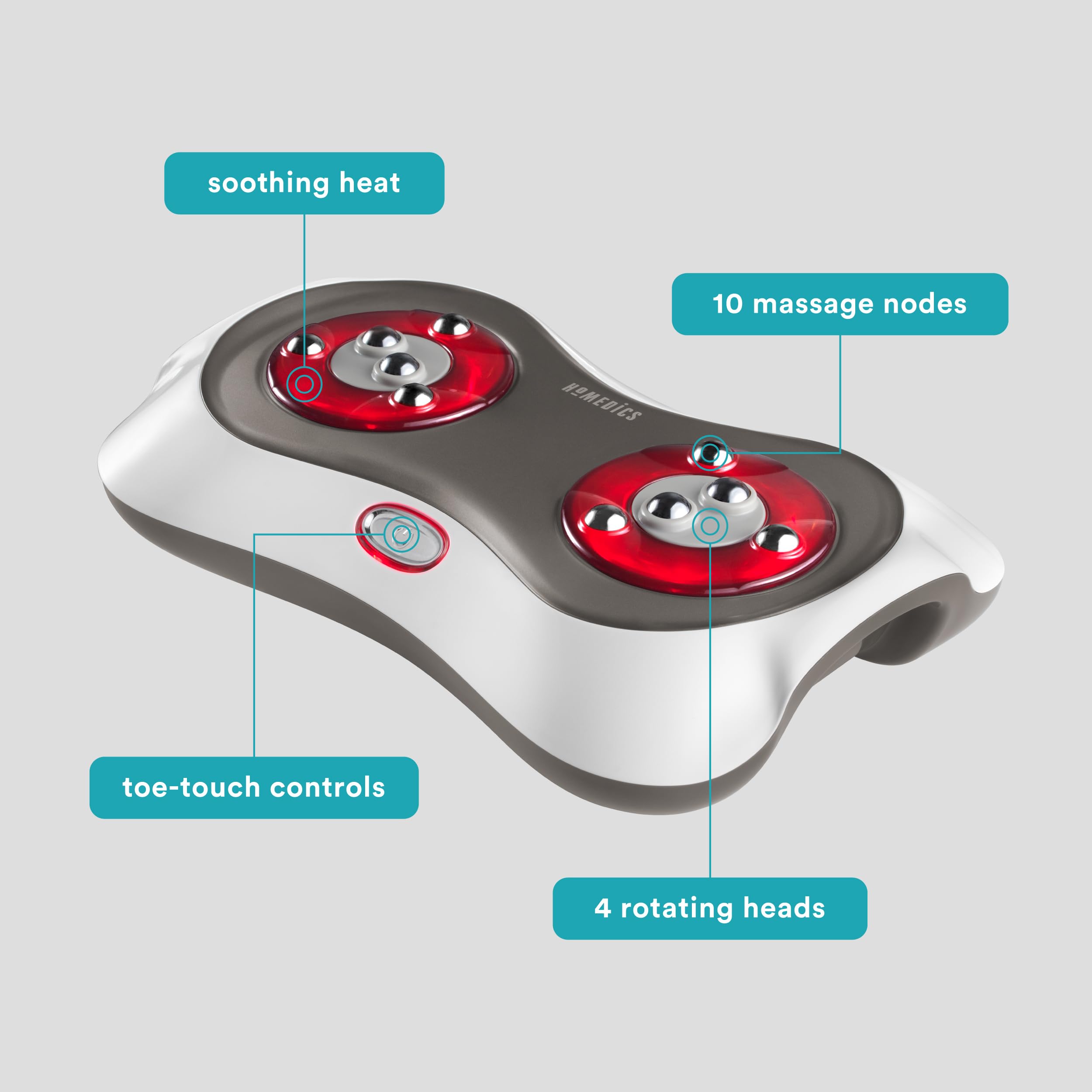Foto 4 pulgar | Masajeador De Pies Homedics Deluxe Shiatsu Con Calor Y 10 Nodos - Venta Internacional.