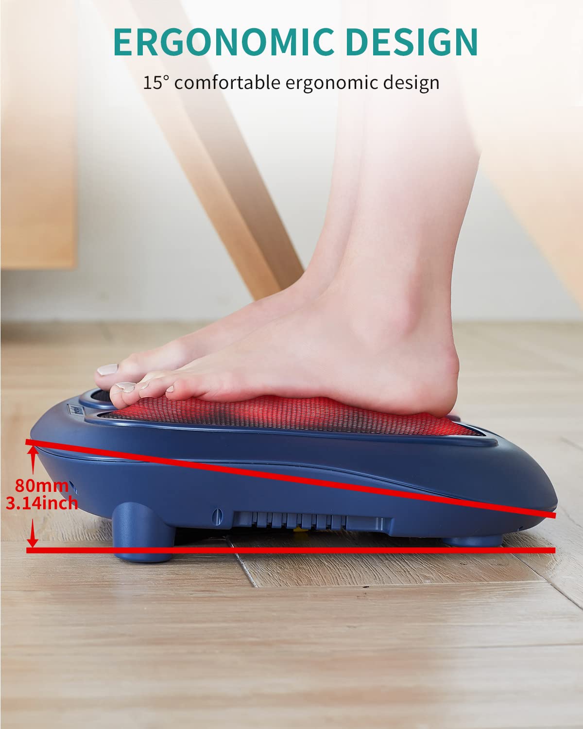 Foto 7 pulgar | Masajeador De Pies Nekteck Shiatsu Con Calefacción Eléctrica Y Heat Blue - Venta Internacional.