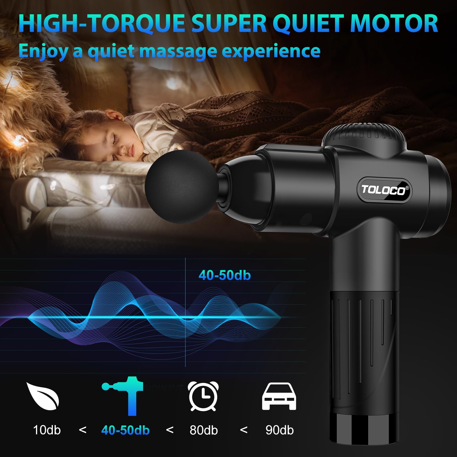 Foto 4 pulgar | Pistola De Masaje Toloco Deep Tissue Back Pain Relief Black - Venta Internacional.