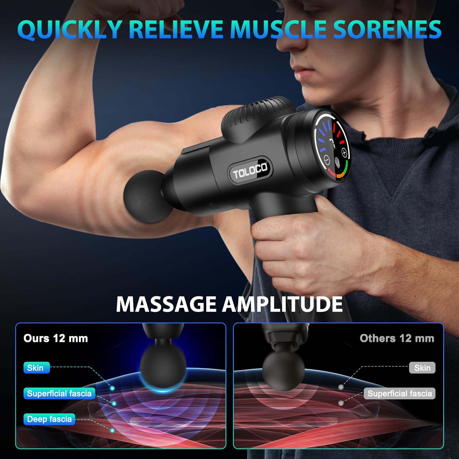 Foto 7 pulgar | Pistola De Masaje Toloco Deep Tissue Back Pain Relief Black - Venta Internacional.