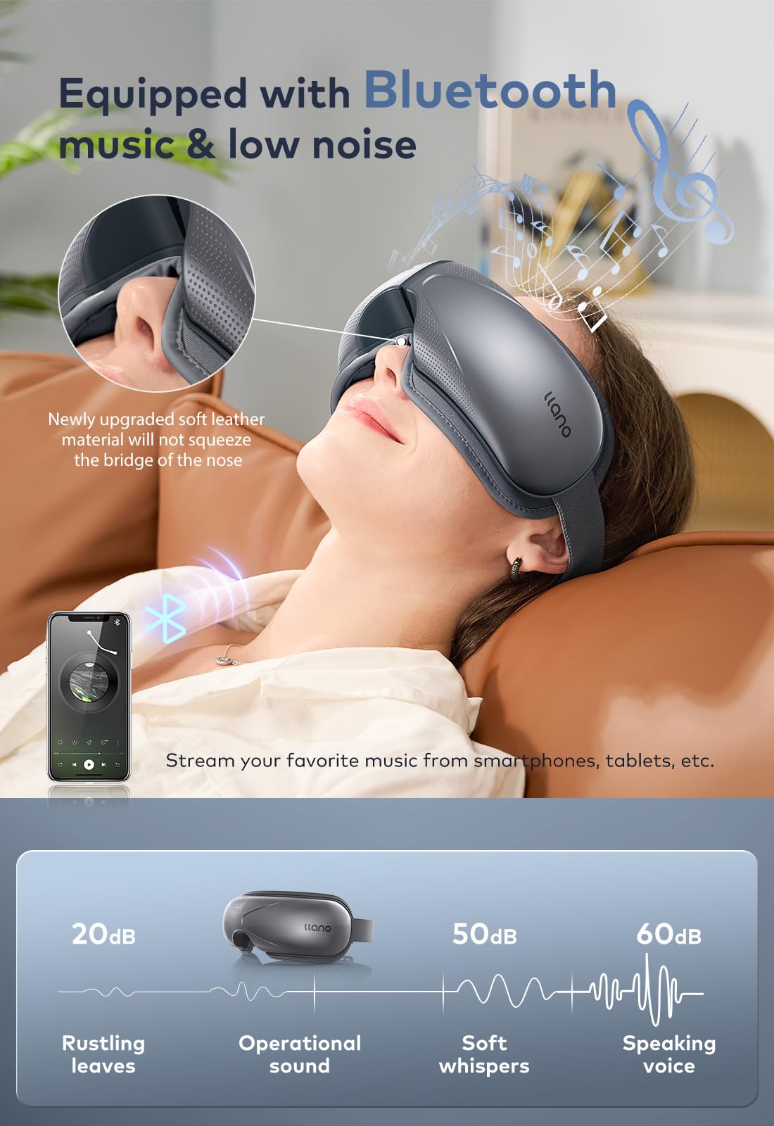 Foto 2 | Masajeador De Ojos Llano Masajeador De Ojos Con Música Bluetooth Heat - Venta Internacional.