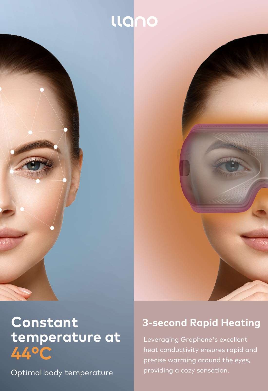 Foto 7 | Masajeador De Ojos Llano Masajeador De Ojos Con Música Bluetooth Heat - Venta Internacional.