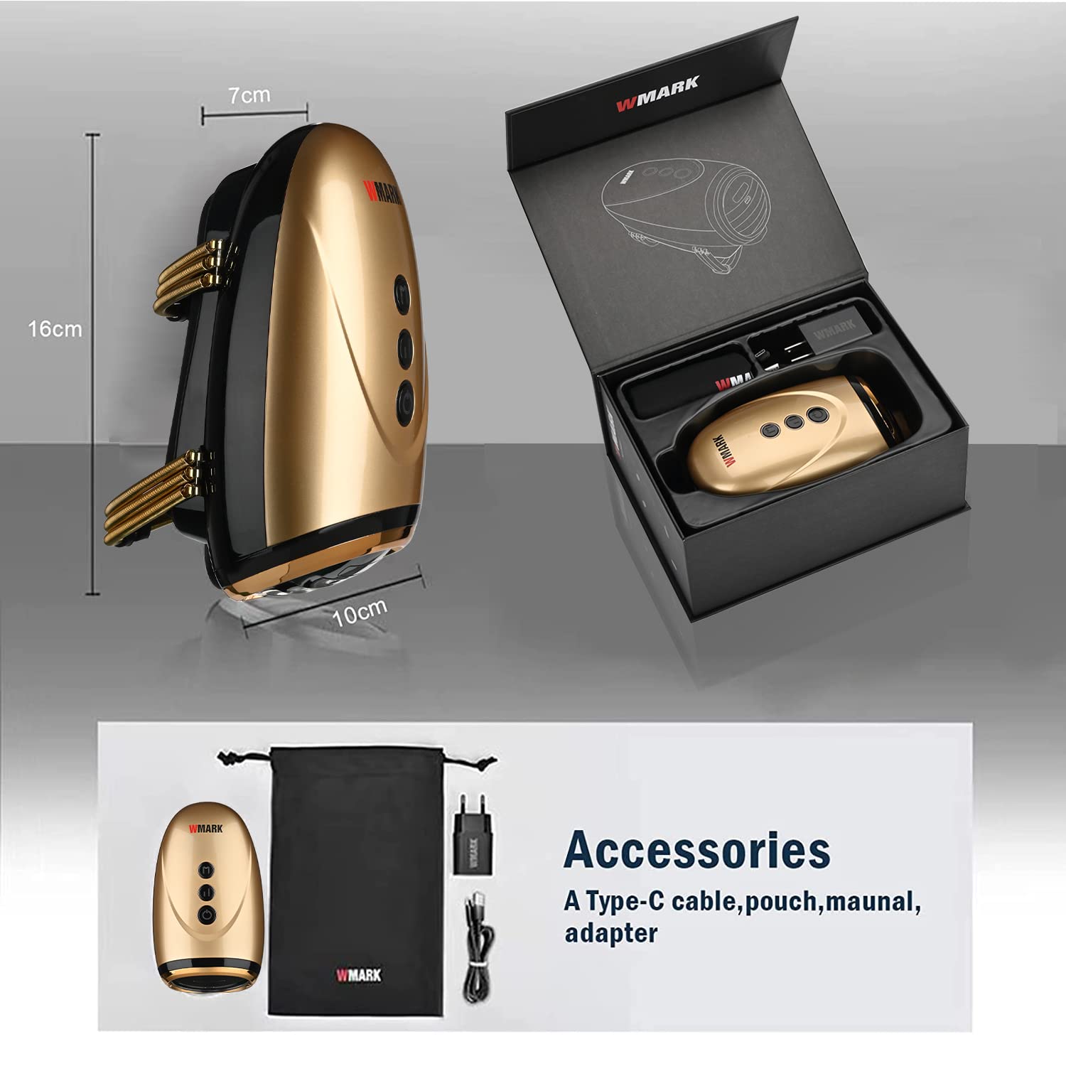 Foto 6 | Masajeador De Mano Wmark Barber Massager Inalámbrico 2600 Mah - Venta Internacional.
