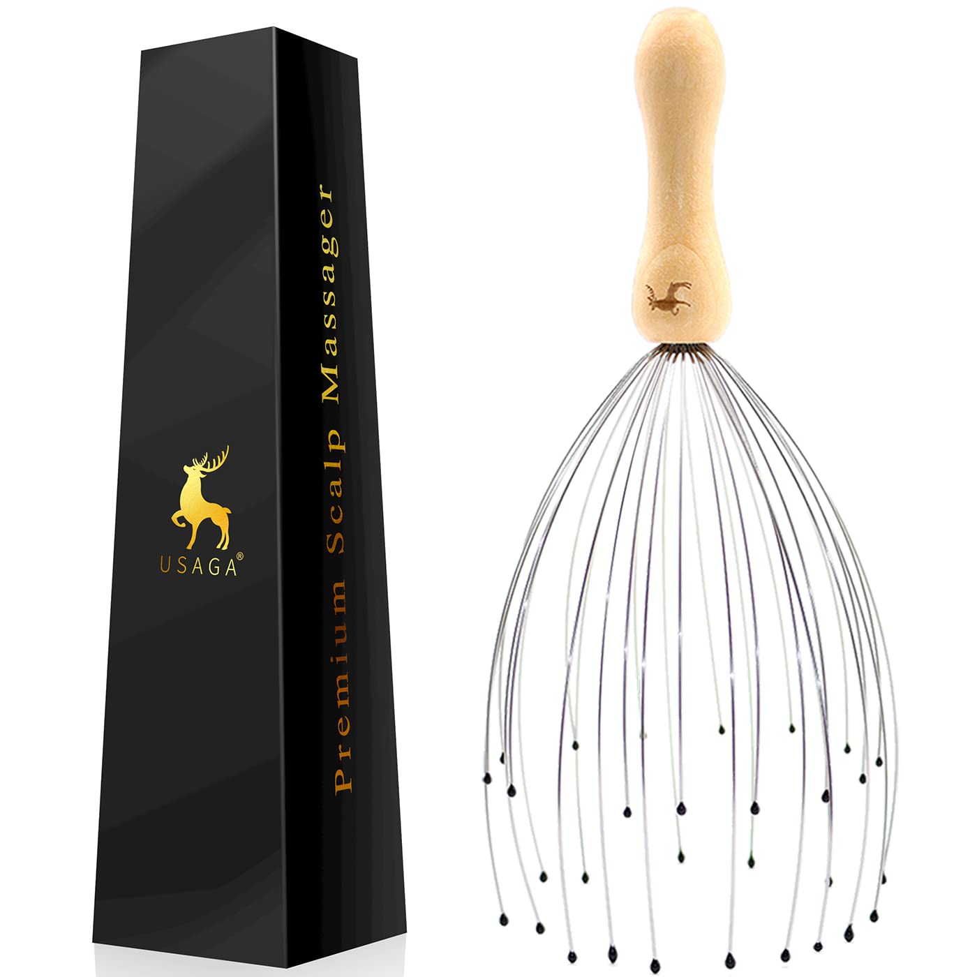 Foto 2 pulgar | Masajeador De Cabeza Usaga, Masajeador De Cuero Cabelludo Con Mango De Madera, 32 Dedos - Venta Internacional.