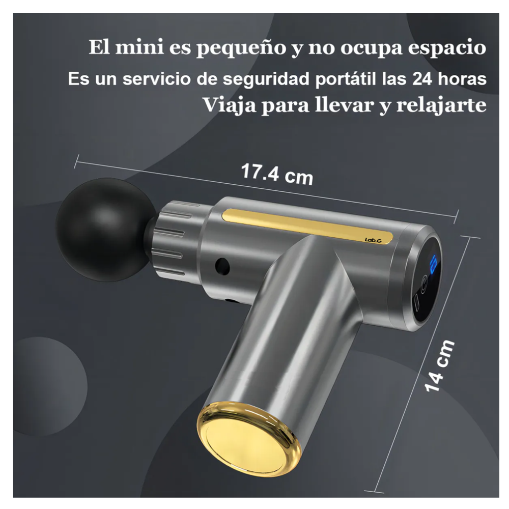 Foto 4 | Pistola De Masaje Muscular Masajeador Portátil Lab.g,  Gris