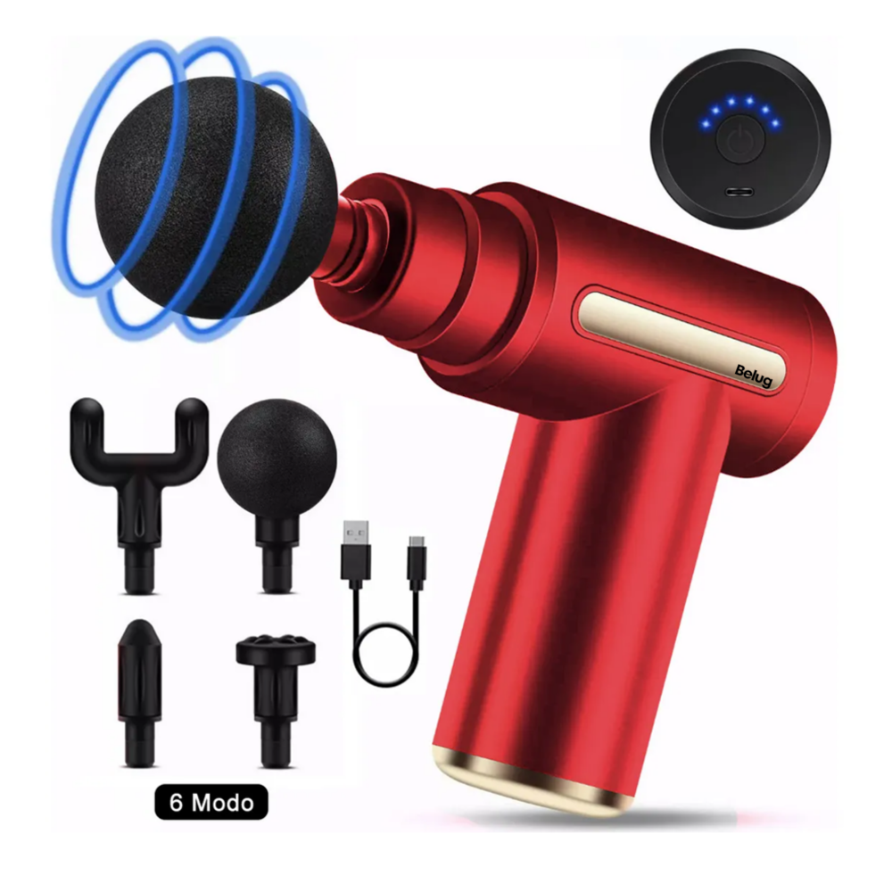 Foto 2 | Pistola De Masaje Muscular Para Relajar Belug, Rojo