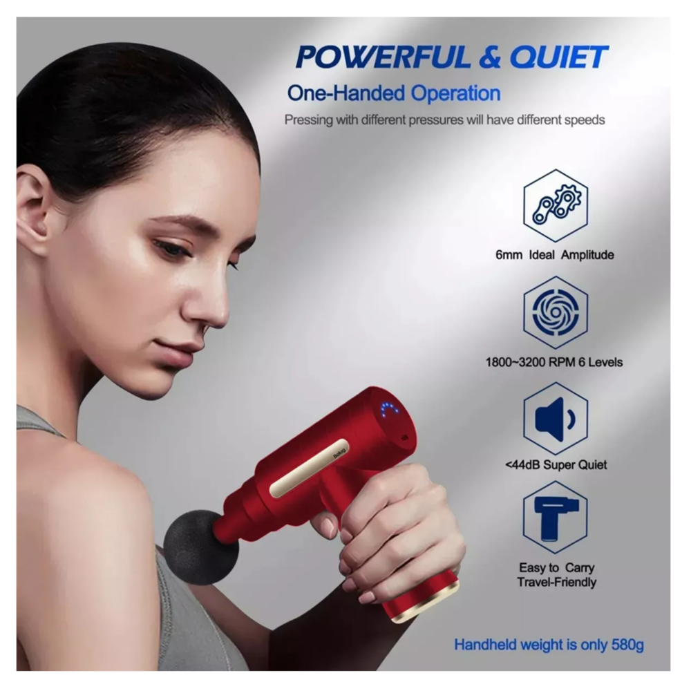 Foto 5 | Pistola De Masaje Muscular Para Relajar Belug, Rojo
