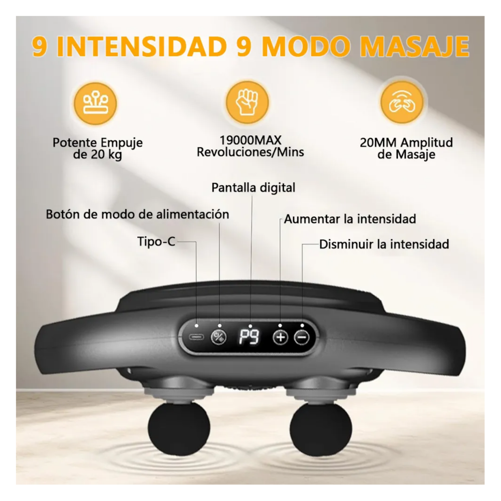 Foto 4 pulgar | Masajeador Eléctrico Muscular Corporal Espalda De Masaje Lab.g, Negro