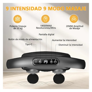 Foto 3 | Masajeador Eléctrico Muscular Corporal Espalda De Masaje Lab.g, Negro