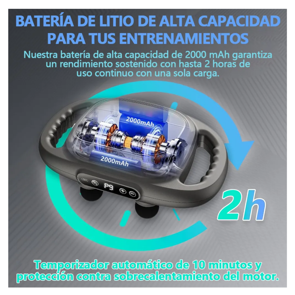 Foto 6 pulgar | Masajeador Eléctrico Muscular Corporal Espalda De Masaje Lab.g, Negro