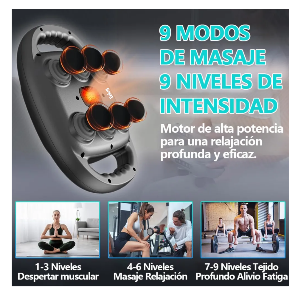 Foto 3 pulgar | Masajeador Eléctrico Muscular Corporal Espalda De Masaje Belug, Negro