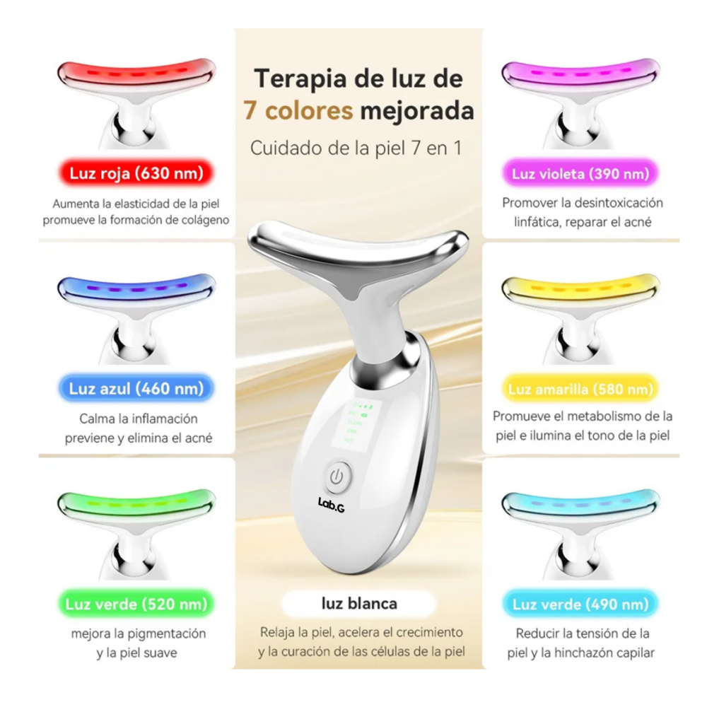 Foto 3 pulgar | Masajeador Facial Ultrasónico 5 Es 1 Ems Vibración D/af  Lab.g, Blanco