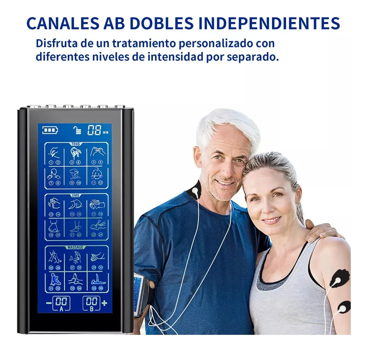 Foto 4 pulgar | Estimulador Lab.g Eléctrico Recargable Ems Tens 36 Modos 10 Parche Negro
