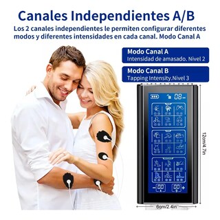 Foto 5 | Estimulador Lab.g Eléctrico Recargable Ems Tens 36 Modos 10 Parche Negro
