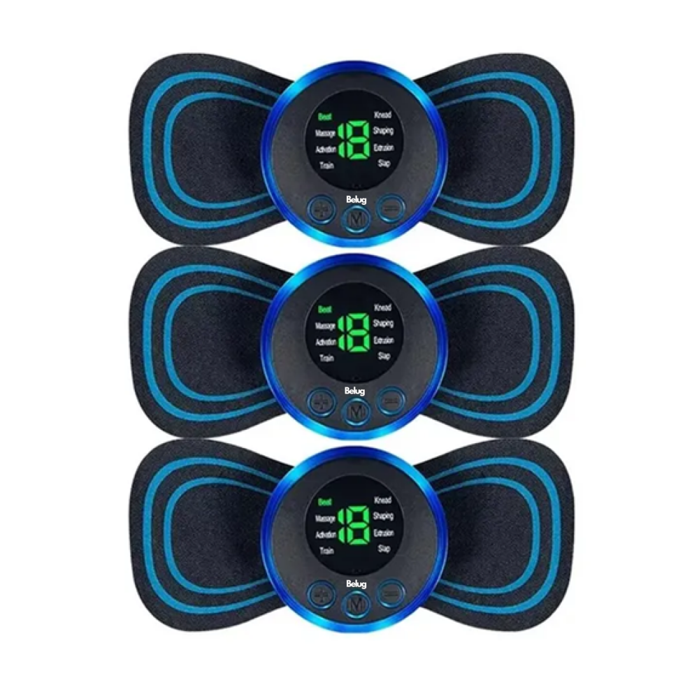 Foto 2 pulgar | 3 Pz Masajeadores Eléctrico 6 Pz Parches Con Control Remoto Belug, Negro Líneas  Azules