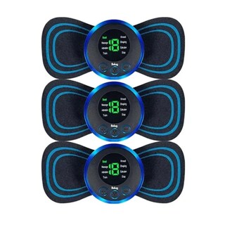 Foto 1 | 3 Pz Masajeadores Eléctrico 6 Pz Parches Con Control Remoto Belug, Negro Líneas Azules