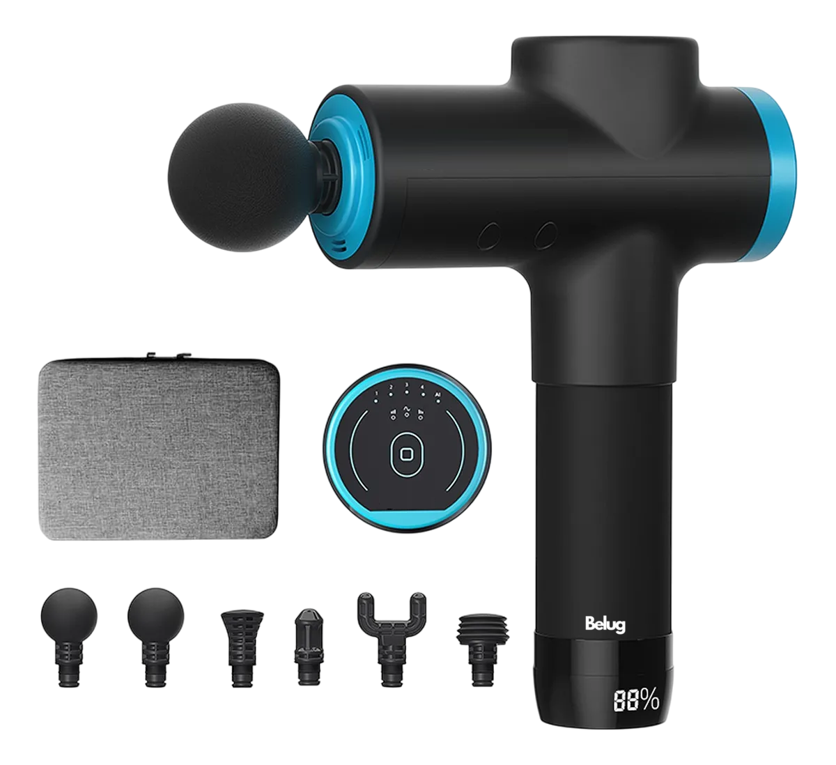 Foto 2 pulgar | Pistola De Masaje De Refuerzo Tipo C Belug Negro Lineas Azules