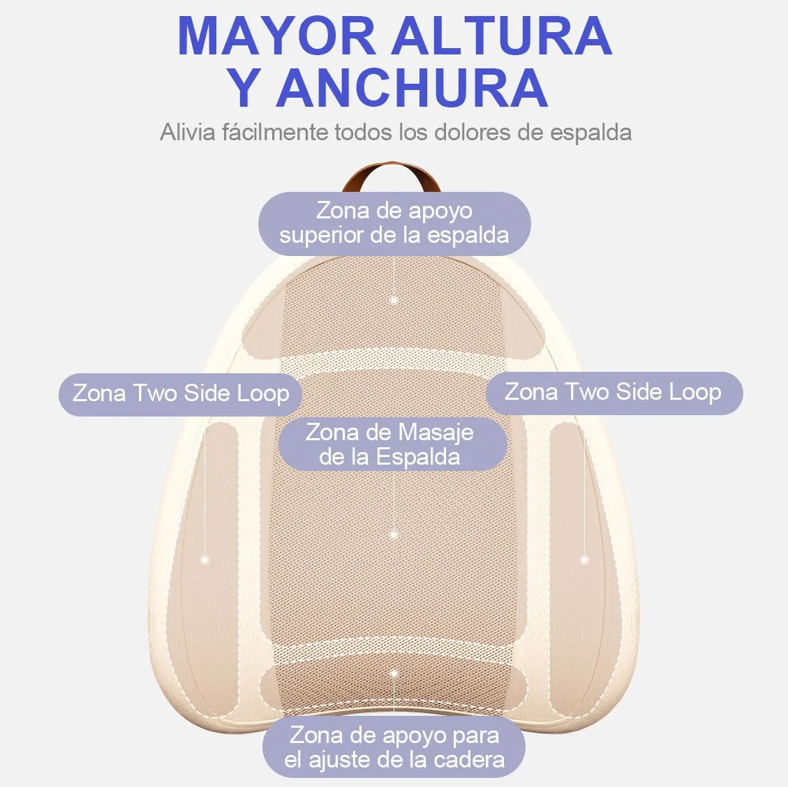 Foto 4 pulgar | Masajeador Belug De Espalda Eléctrico Recargable Beige