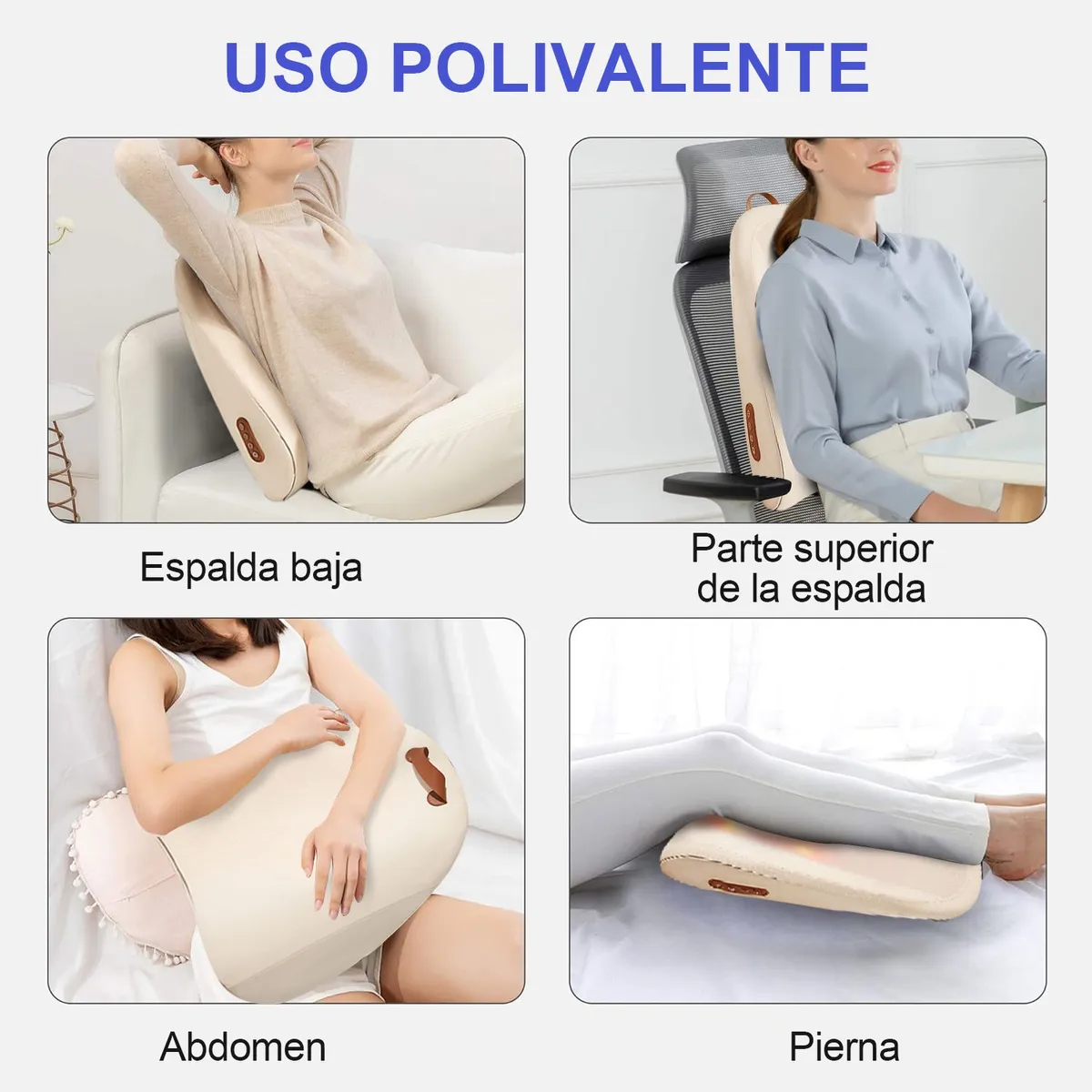 Foto 5 pulgar | Masajeador Belug De Espalda Eléctrico Recargable Beige