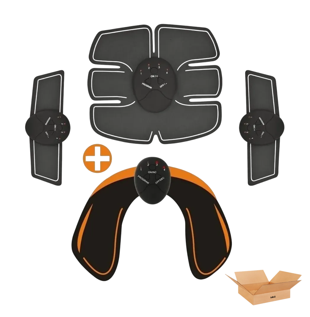 Foto 2 pulgar | Electro Estimulador Muscular Lab.g Abdomen + Gluteos 2 En 1 Ems 4pz Negro