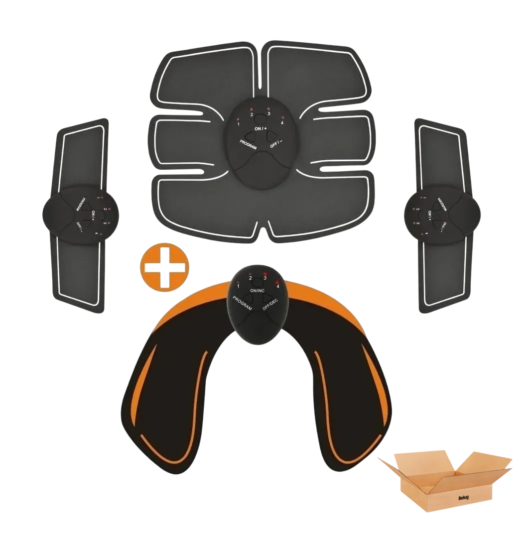 Foto 2 pulgar | Electro Estimulador Muscular Belug Abdomen + Gluteos 2 En 1 Ems 4pz Negro
