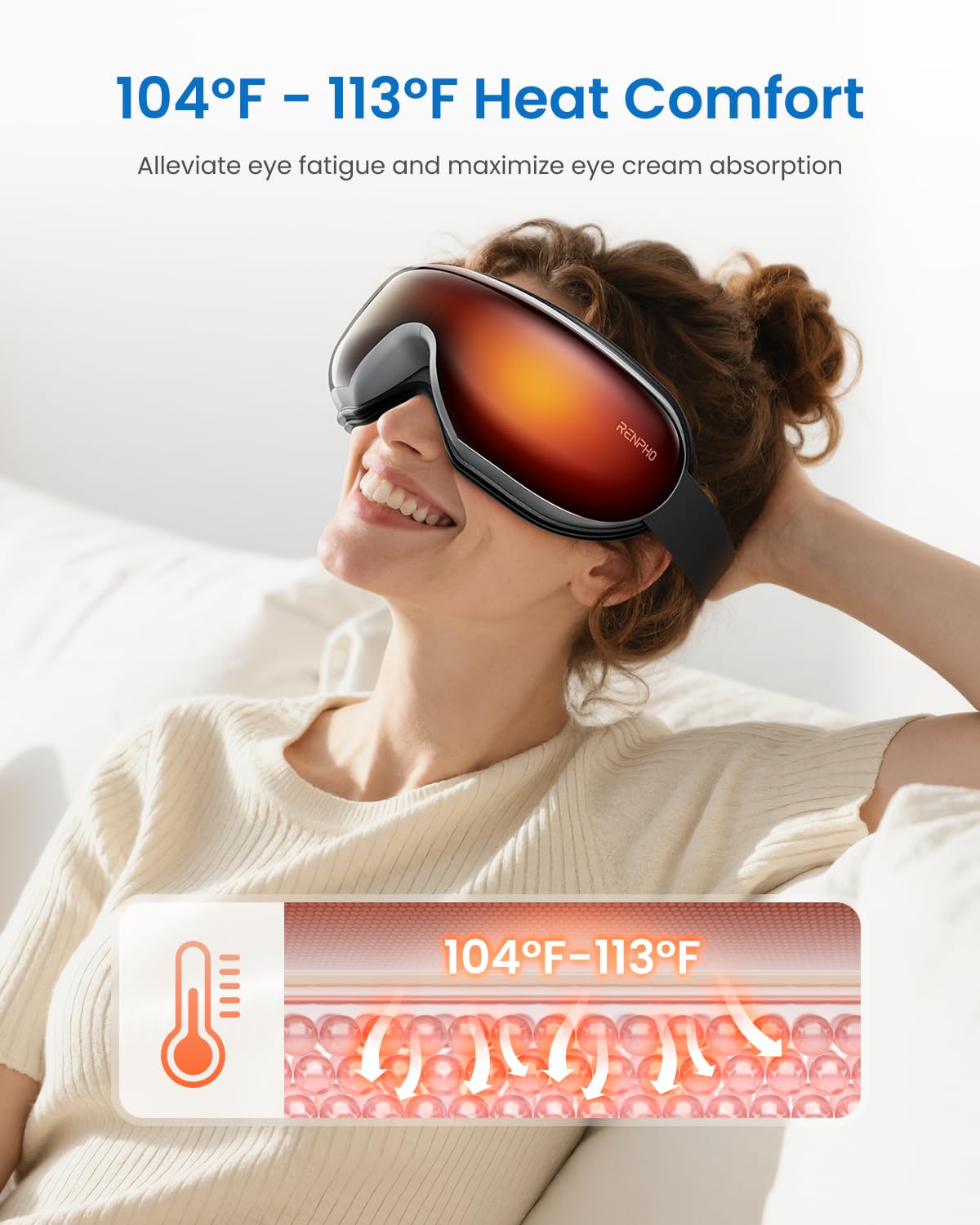 Foto 3 | Masajeador De Ojos Renpho Eyeris 1 Con Calor  Música Bluetooth - Venta Internacional.