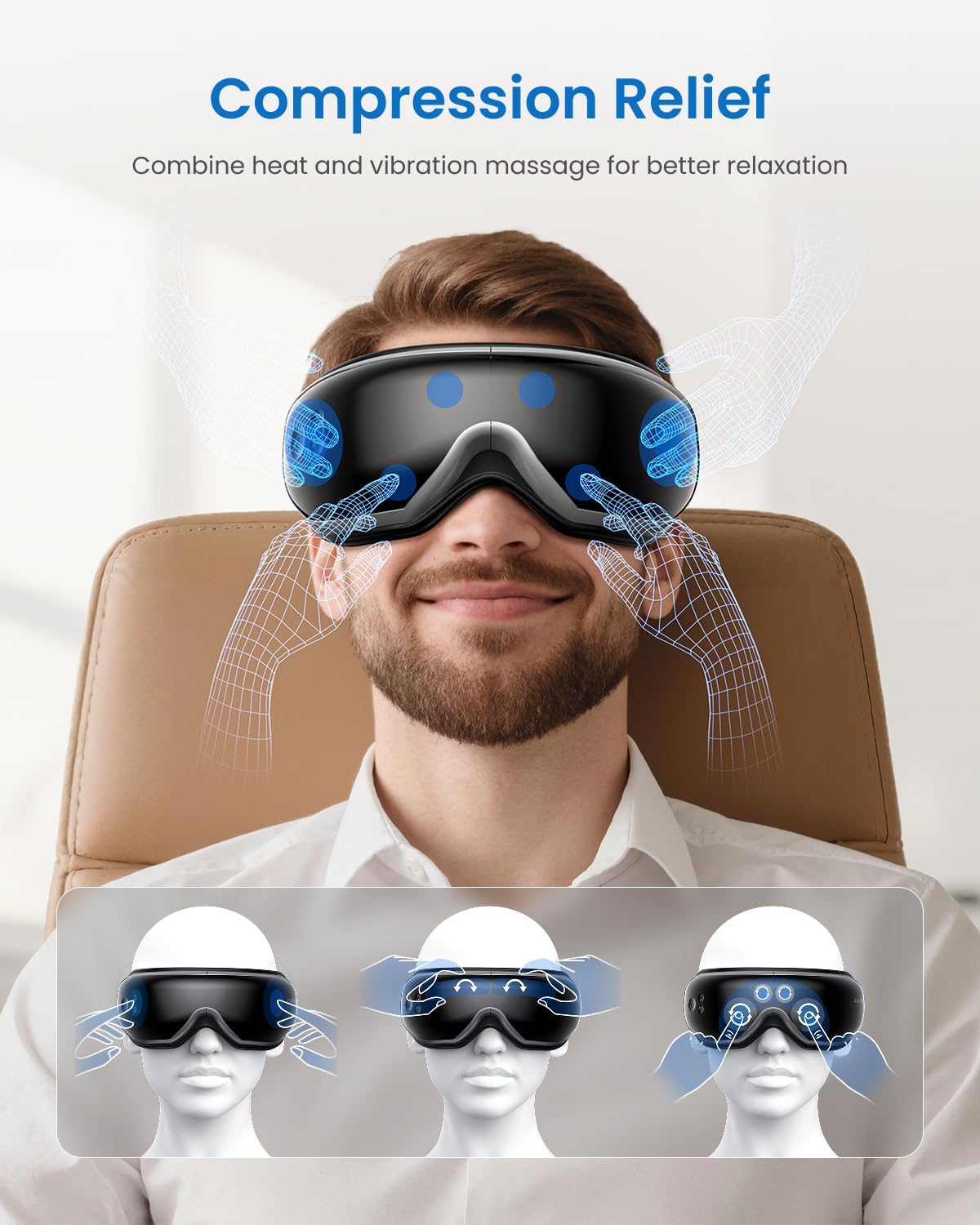 Foto 4 | Masajeador De Ojos Renpho Eyeris 1 Con Calor  Música Bluetooth - Venta Internacional.